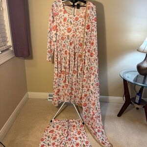 Floral White Indian/pakistani Dress set